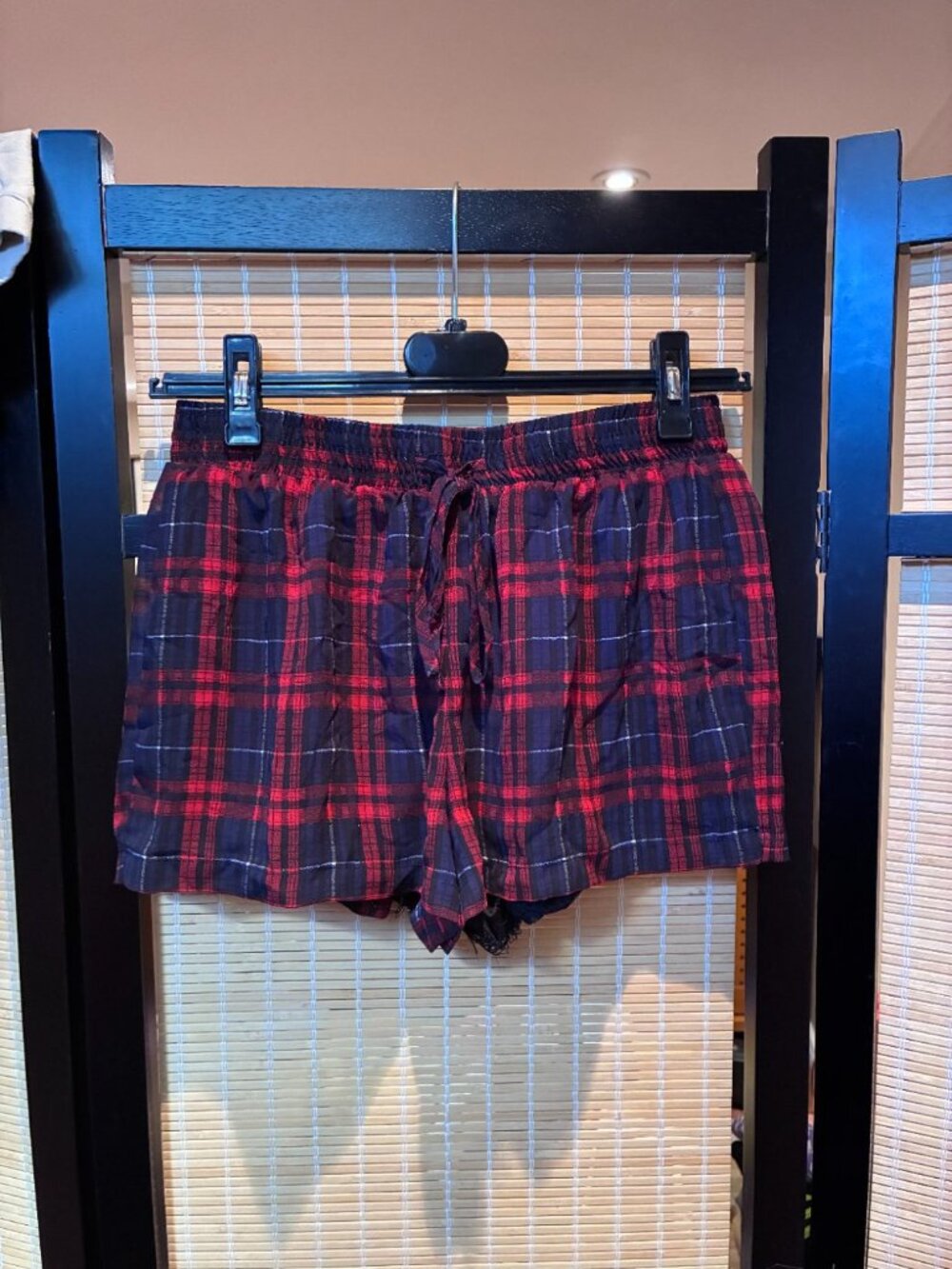 Forever 21 Navy Tartan Plaid Pajama Shorts